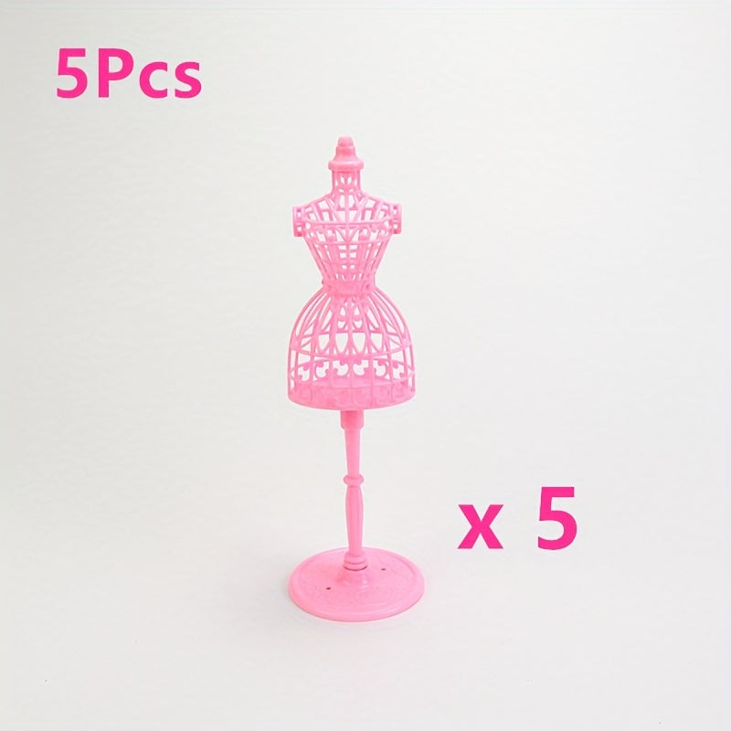 5pcs Mini Dollhouse Display Stands Set Plastic Craft Supplies