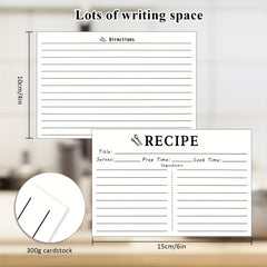 70pcs Recipe Cards Double Sided Blank For Bridal Shower And Wedding