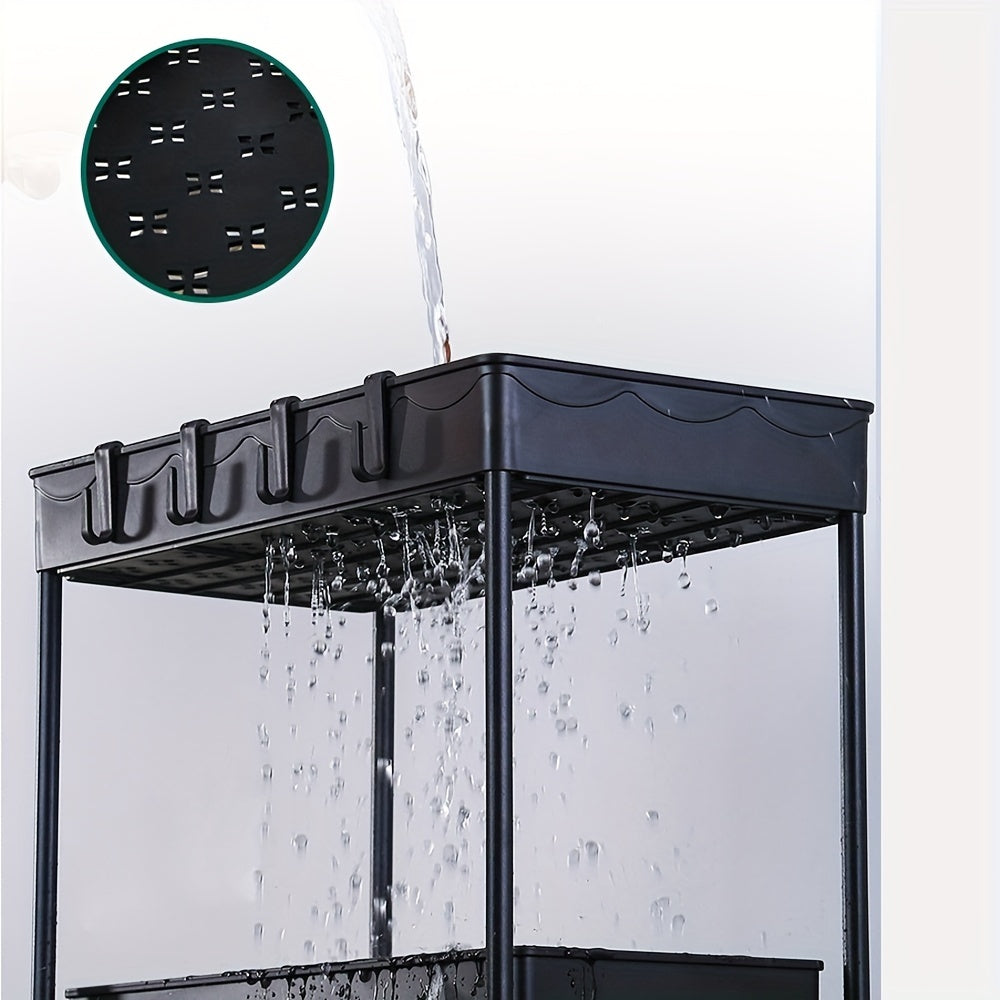 Under Sink Double Layer Storage Rack for Kitchen - Sponge & Cloth Holder