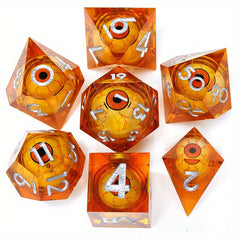 7pcs Moving Eye Resin Dice Set - Halloween Cosplay Collection