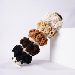 Fluffy Velvet Hijab Scrunchie Solid Hair Ring Tie Bun Clip