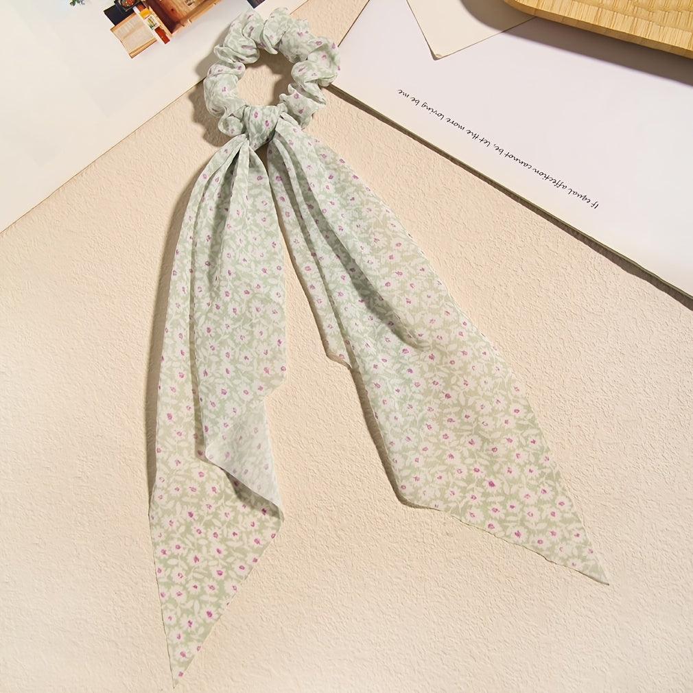 4pcs Vintage Floral Elastic Hair Ties