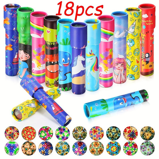 18pcs Vintage Spinning Kaleidoscope Toys Assorted Colors Perfect for Winter