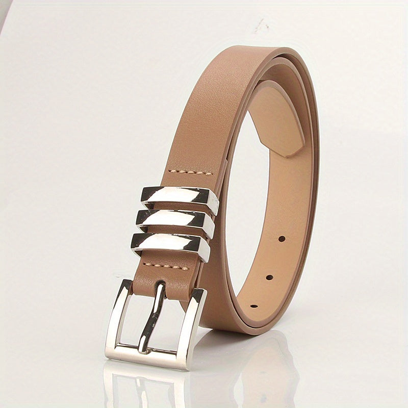 Square Pin Buckle PU Belt Women Dress Jeans Casual Belt