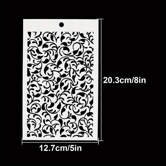 Leaf Background Stencils for DIY Art Painting on Wood, Fabric, Wall - 20x12cm