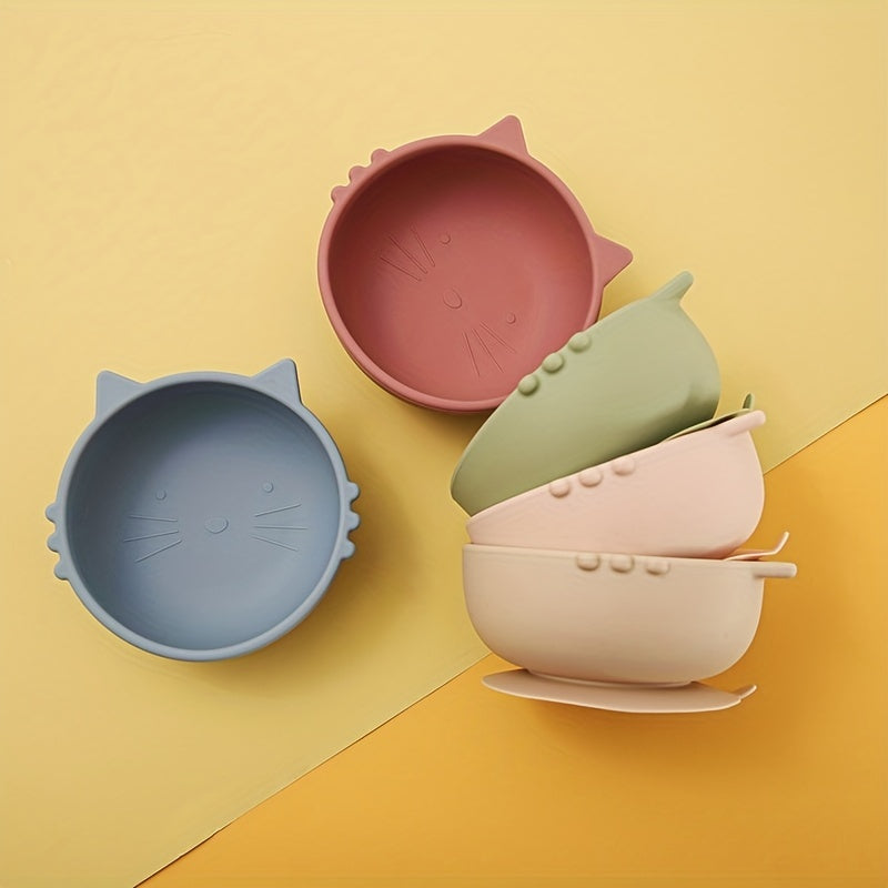 Kids Silicone Tableware with Suction Cups BPA-Free Bowls