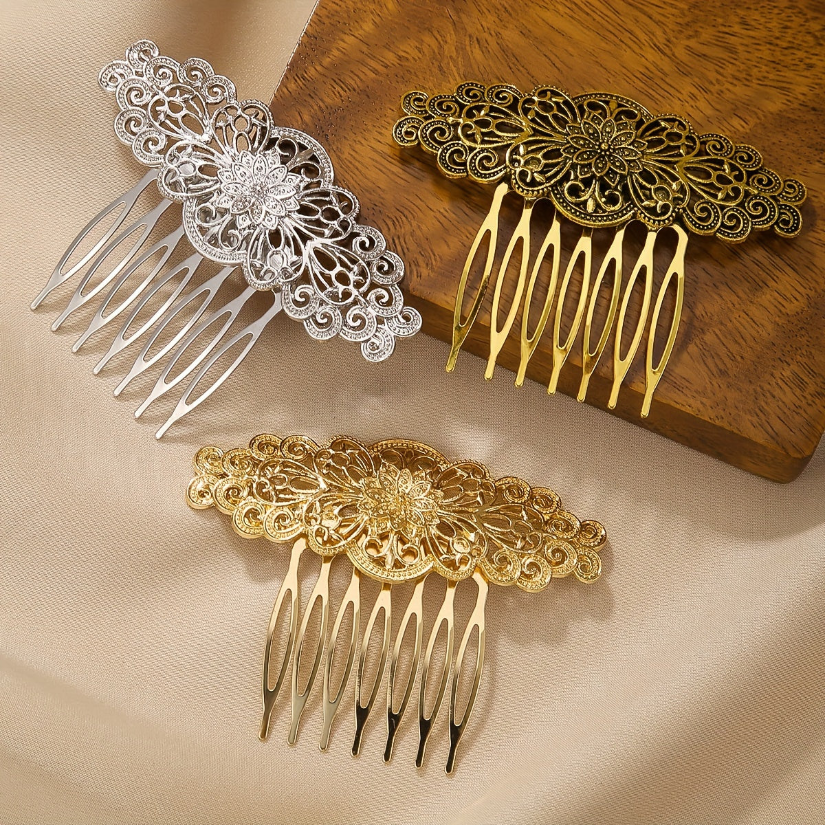 Vintage Flower Hair Side Comb Court Style Hairpin