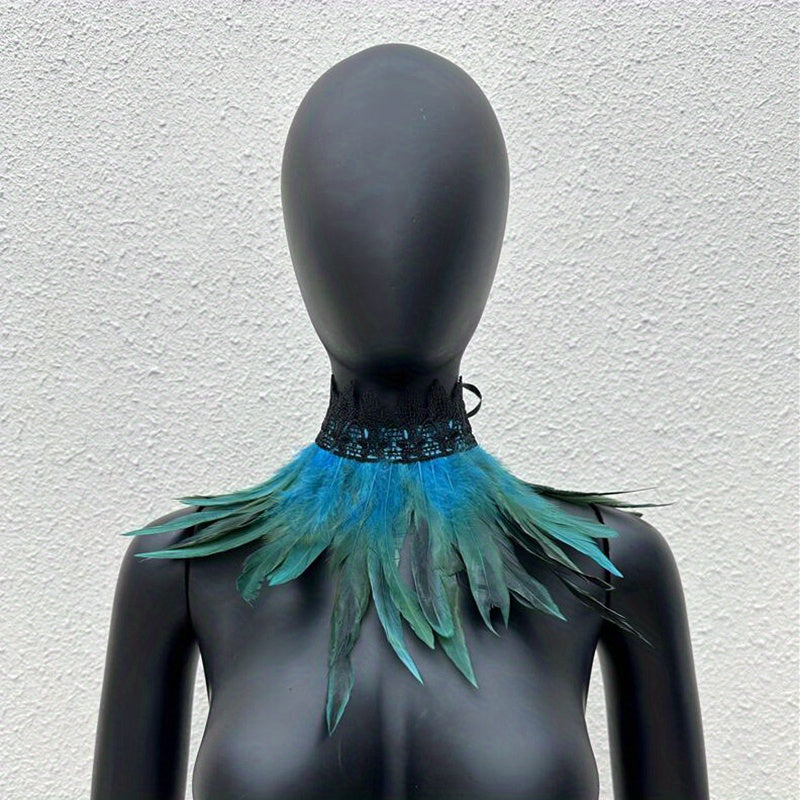 Faux Feather Neck Scarf Halloween Cosplay Costume Accessory