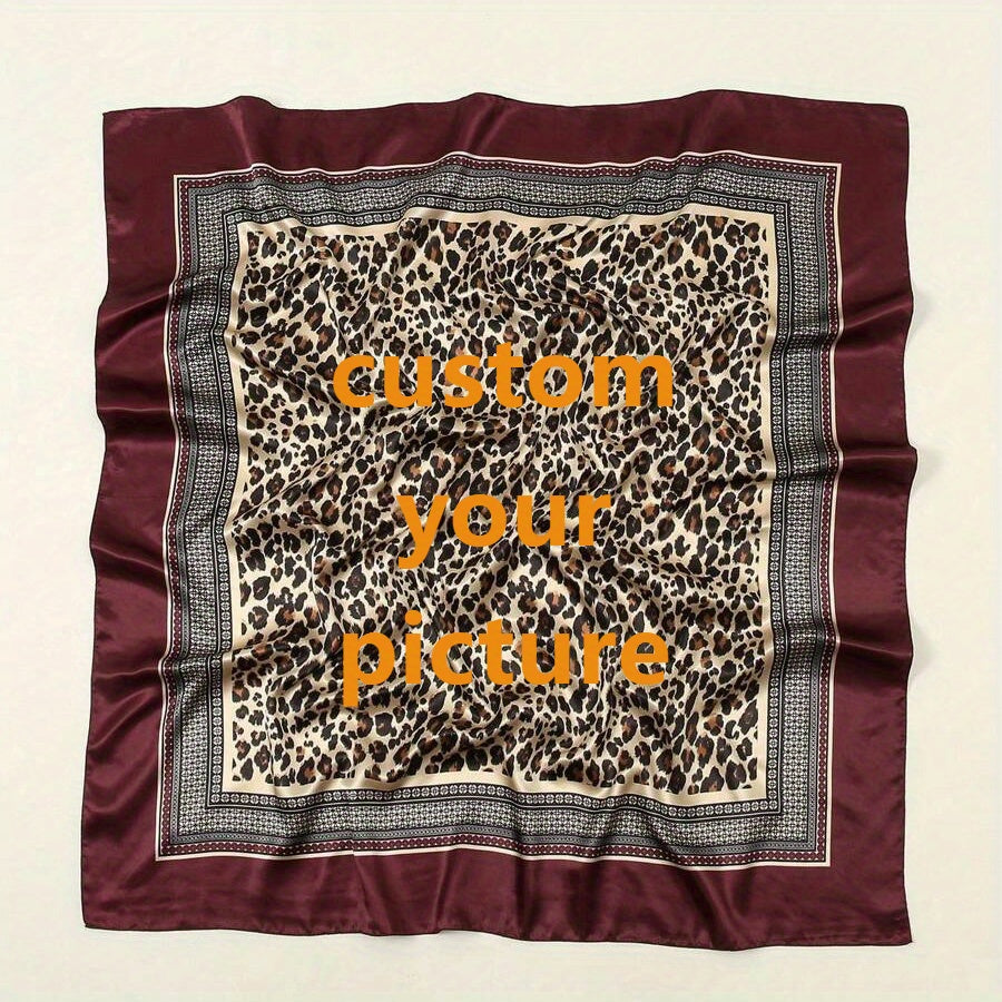 Personalized Leopard Print & Geometric Silk Scarf