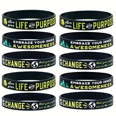 Silicone Inspirational Quote Bracelet - Motivational Rubber Wristband