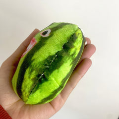 Watermelon Strip Plush Face Keychain Funny Gift