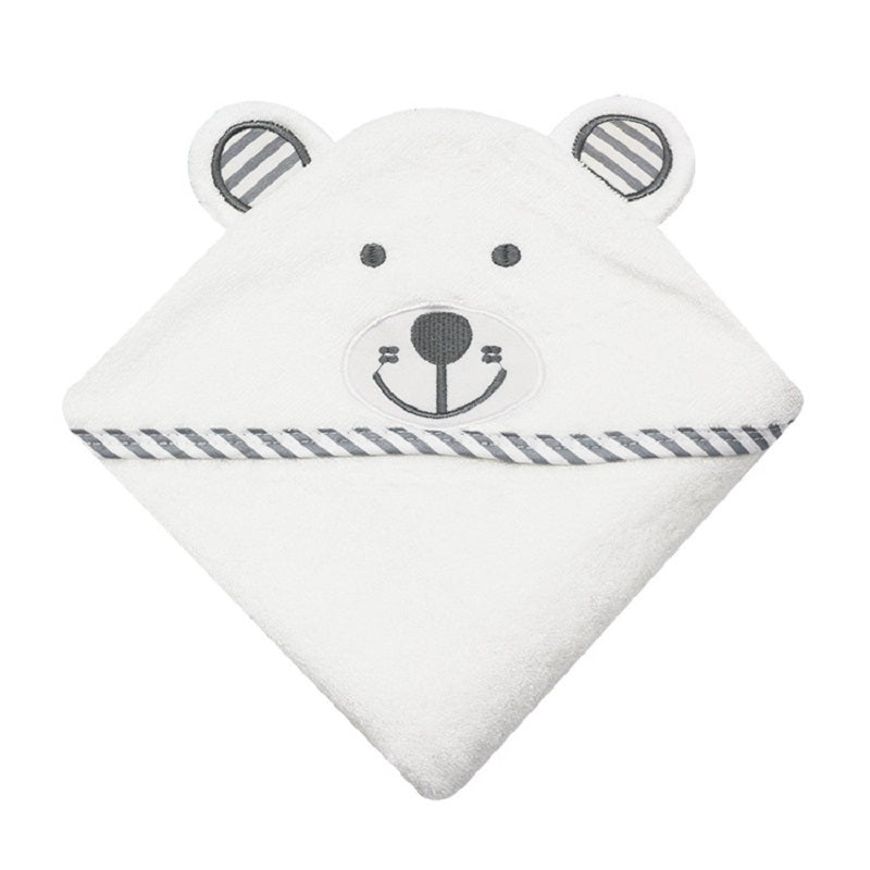 Hooded Baby Towels Soft Coral Fleece Bath Towel With Bear Ears