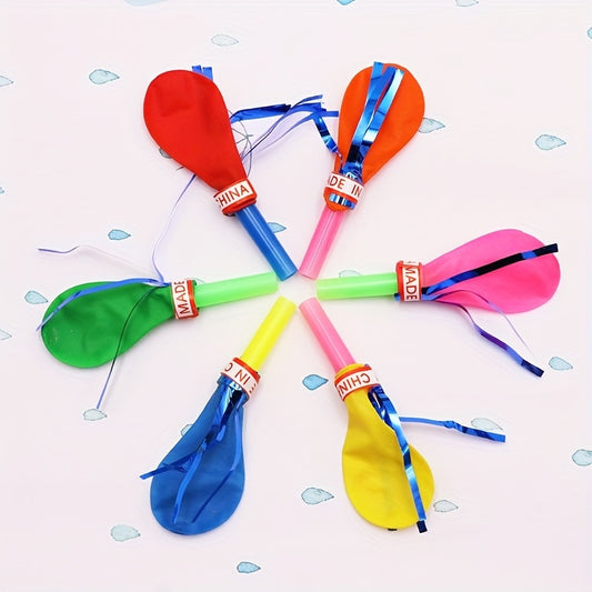 50pcs Metallic Whistle Balloons Fringed Assorted Colors for Parties & Outdoor