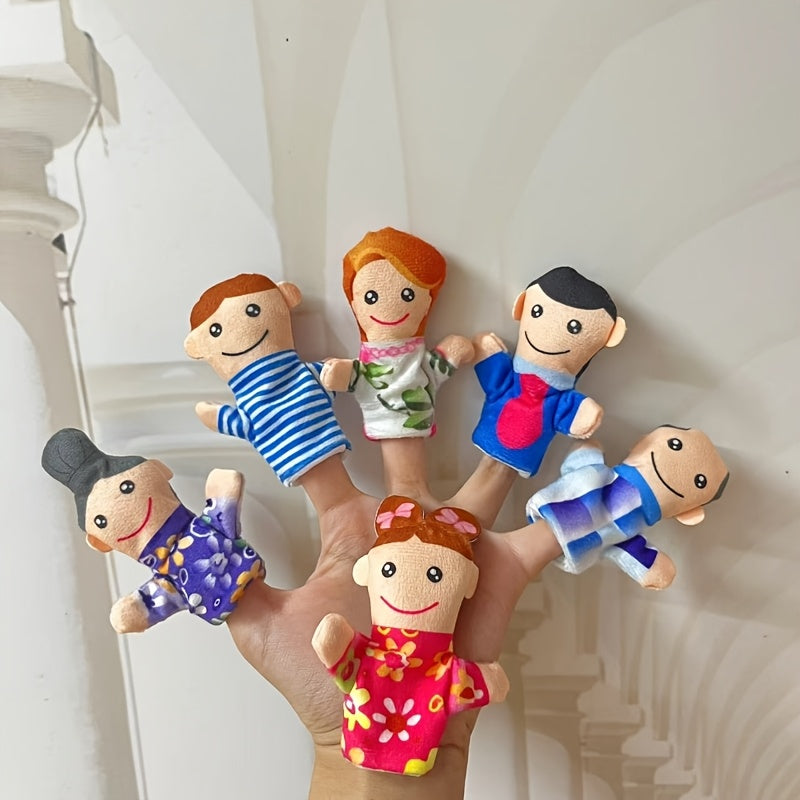 Plush Cartoon Animal Family Finger Puppet Set