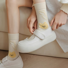 5 Pairs Floral Cartoon Print Socks Women's Stockings