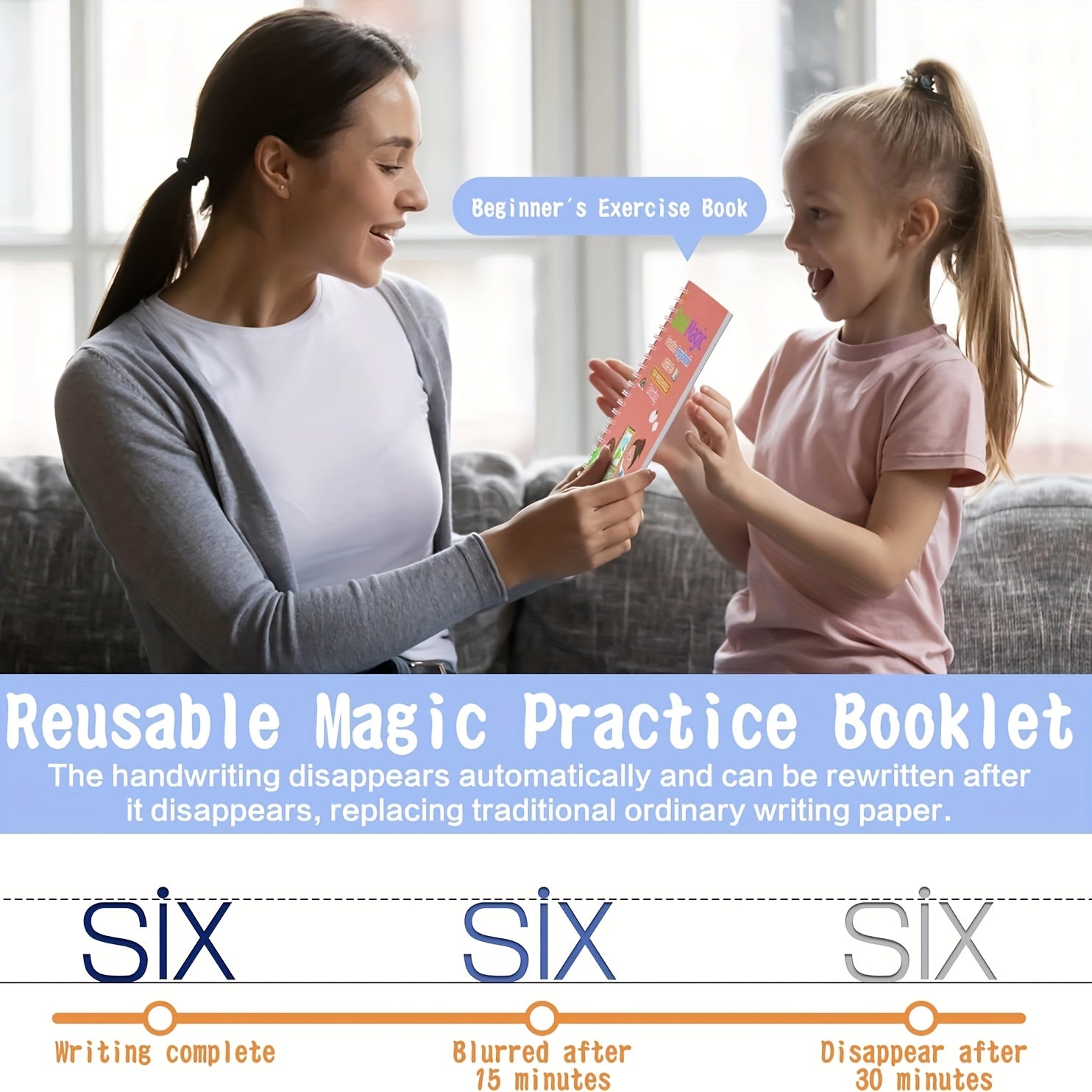 4 Pack Reusable Magic Grooved Copybooks with Pen & 10 Refills