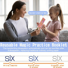 4 Pack Reusable Magic Grooved Copybooks with Pen & 10 Refills