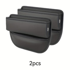 2pcs PU Leather Car Slit Storage Box Car Storage Bag