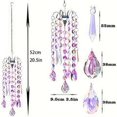 Crystal Chandelier Wind Chimes AB Coating Prisms Suncatcher Pendant