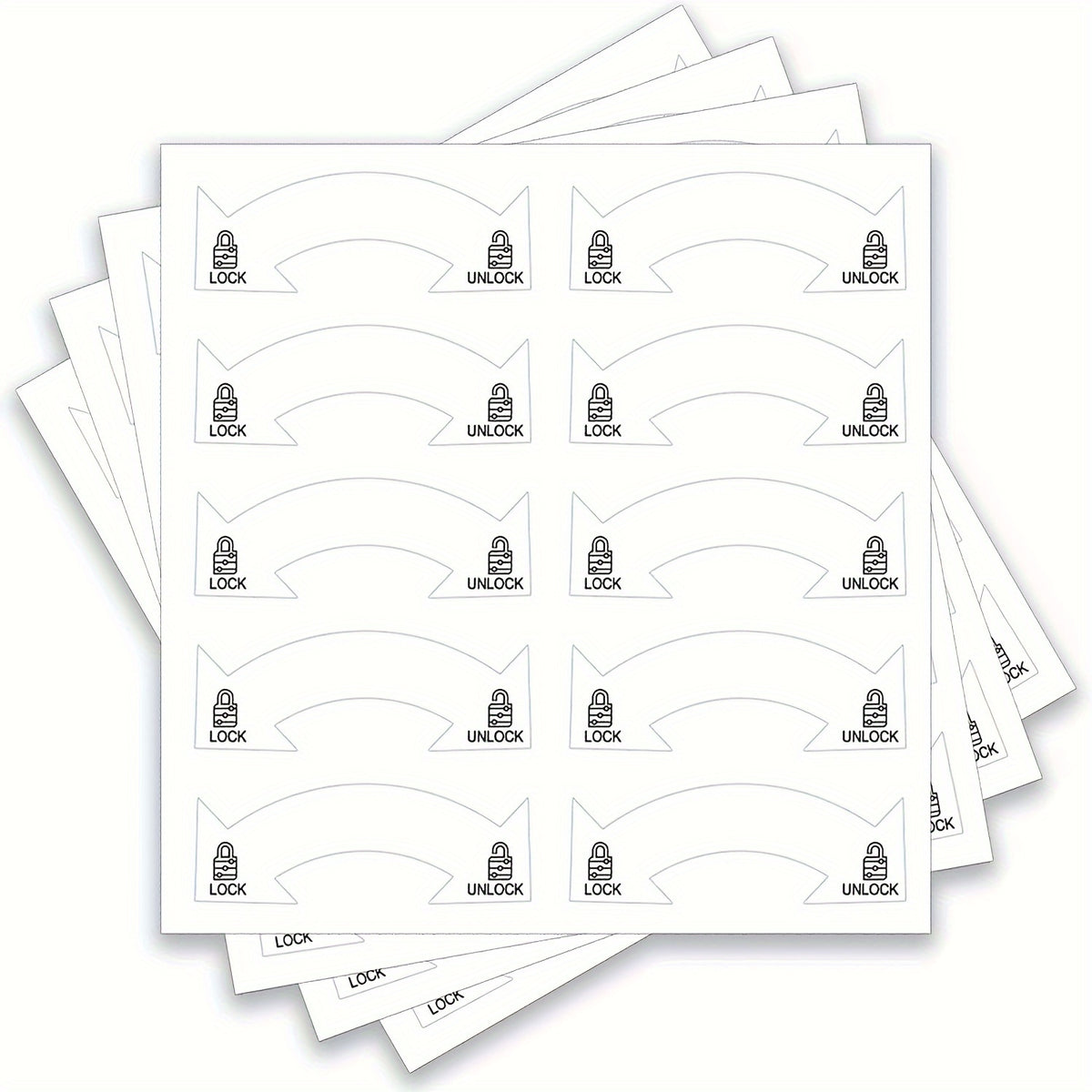 50pcs Unlock Lock Switch Stickers 4.5x1.7cm for Stove ON/OFF Decal