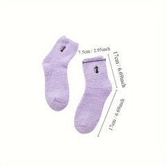 5 Pairs Women Cozy Fuzzy Home Slipper Socks Winter Warm