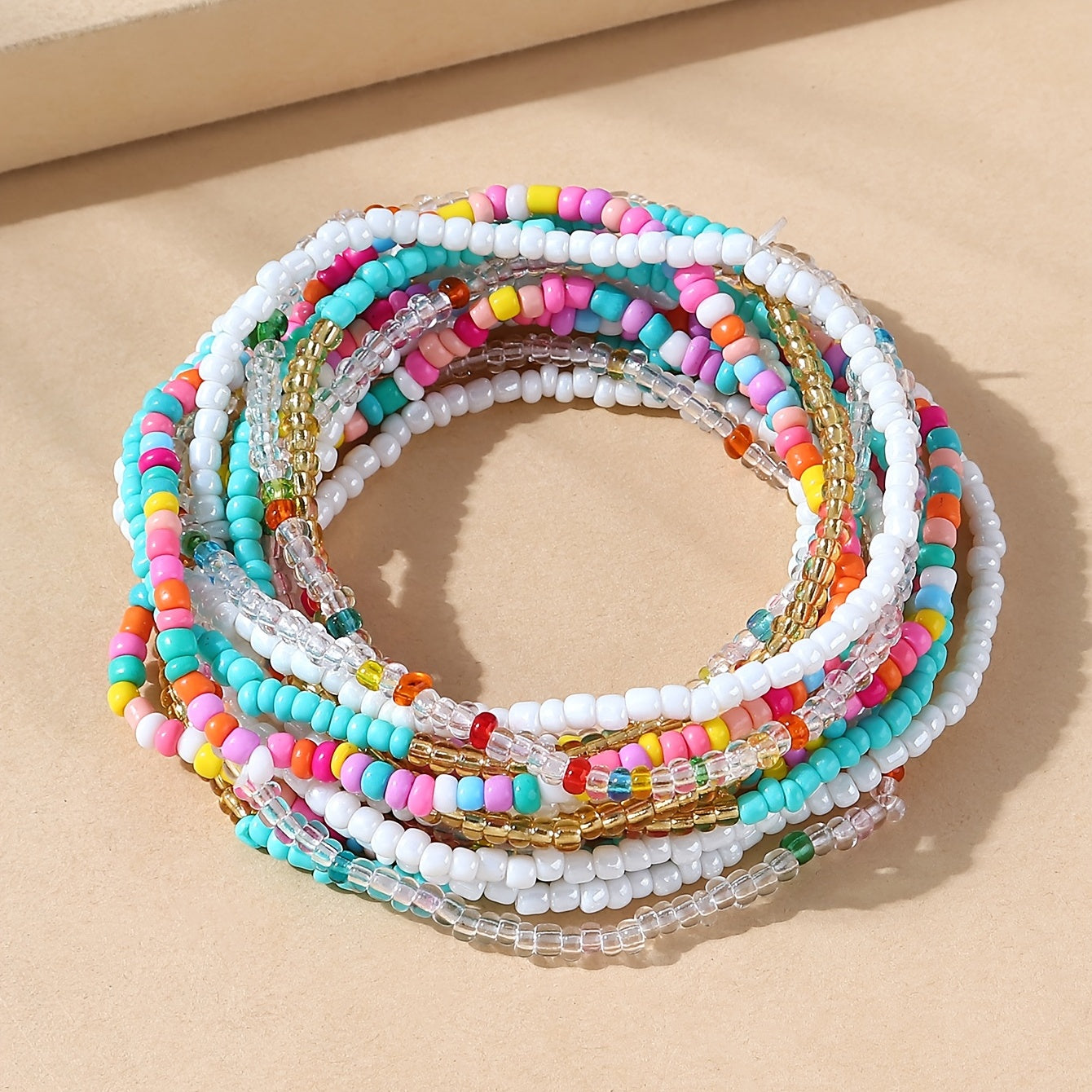 Boho Stretch Long Rice Bead Wrap Bracelets