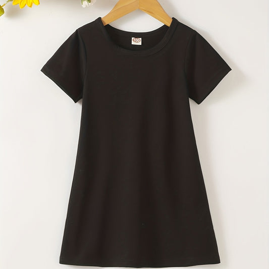 Toddler Girls Basic Cotton T shirt Dress Kids Summer Clothes