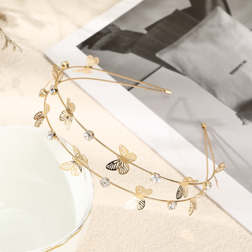 Metal Star Moon Crystal Hair Hoop Double Layer Headbands