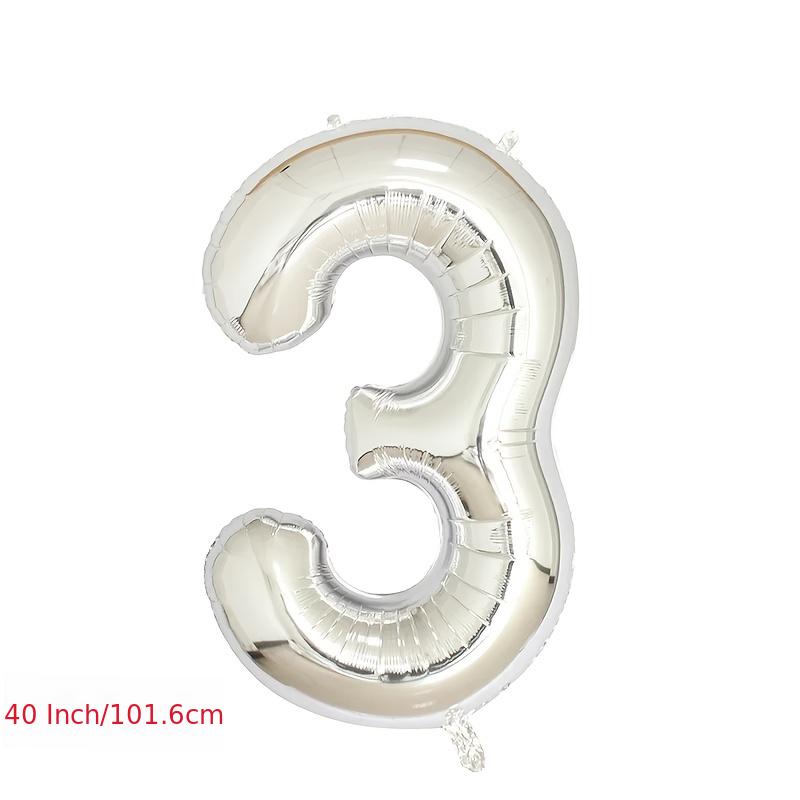Silver Aluminum Film Large Numbers 0-9 for Party Decoration