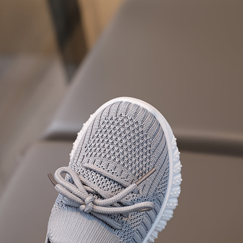 Solid Woven Shoes for Girls Lightweight Non-slip Sneakers All Seasons