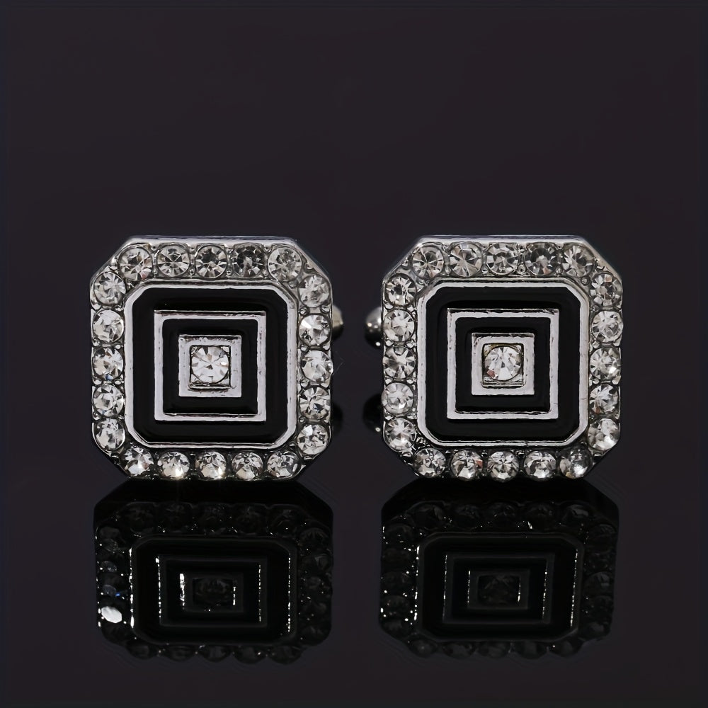 Faux Diamond Button Cufflinks Shirt Cufflinks Versatile Accessories