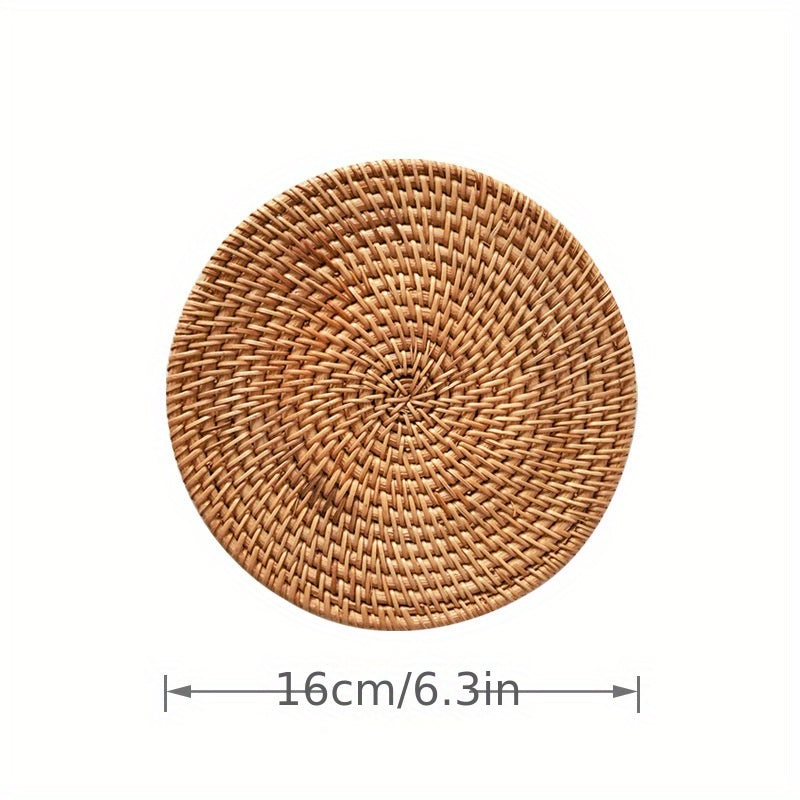 Rattan Braided Placemat Trivet Heat Resistant Thick Hot Pad Mat