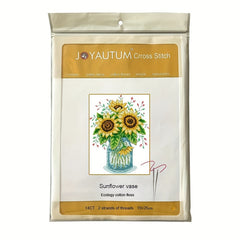 Sunflower Vase Cross Stitch Cloth for Embroidery