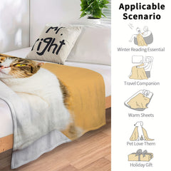 Kitten Flannel Blanket Soft Plush Fluffy Warm Cozy Blanket