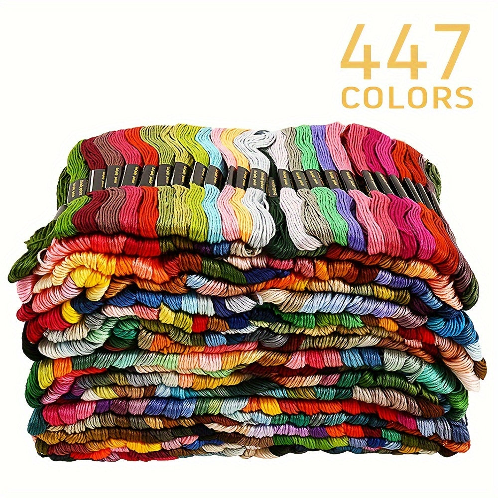 447 Colors Cross Stitch Threads Cotton Rainbow Embroidery Floss for Bracelets
