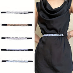 Thin Flower Decor Belt Elastic Waistband Classic Dress Girdle