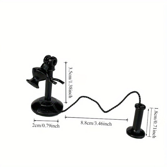 Vintage Wrought Iron Telephone for Dollhouse Props