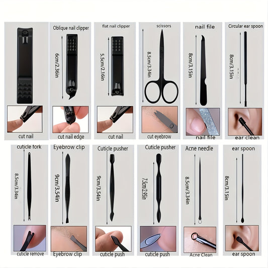 7pcs Portable Travel Manicure Set Nail Clipper Scissors
