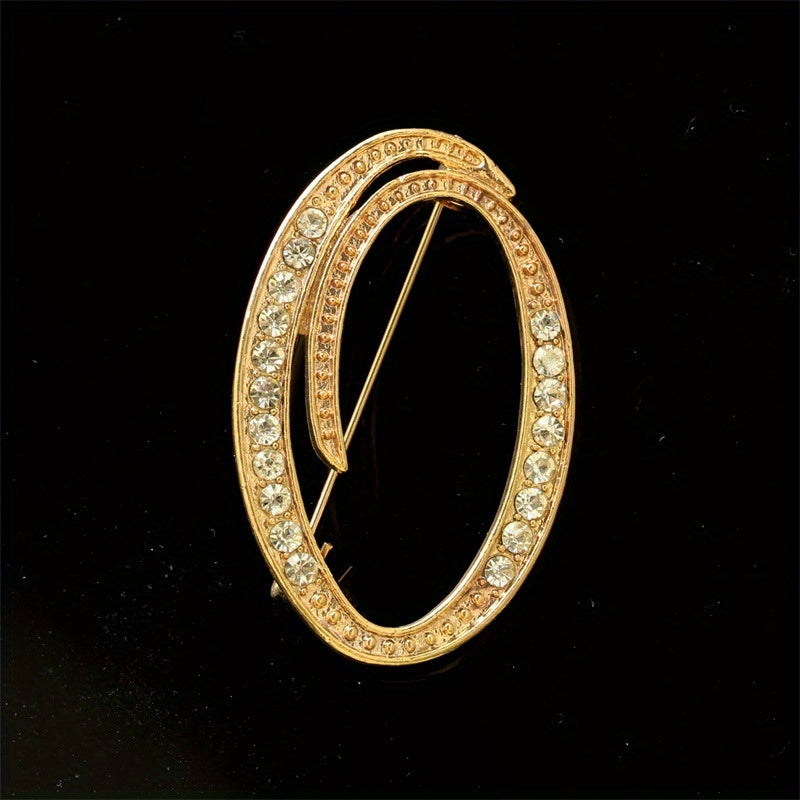 Faux Diamond 26 Letter Brooch Pin Bracelet for Men