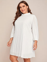  Mock Neck Cut Out Long Sleeve Mini Dress