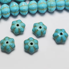30Pcs Pumpkin Stone Turquoise Beads 6-12mm DIY Jewelry Making Women
