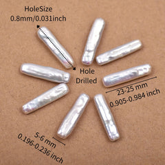 1pc S Level Long Bar Shape Baroque Pearl for DIY Jewelry