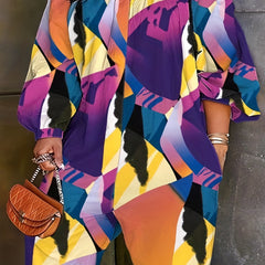  Off Shoulder Colorblock Jumpsuit