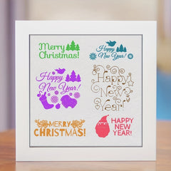 Christmas Words Clear Stamps - Xmas Theme Blessing Sentiment Emboss