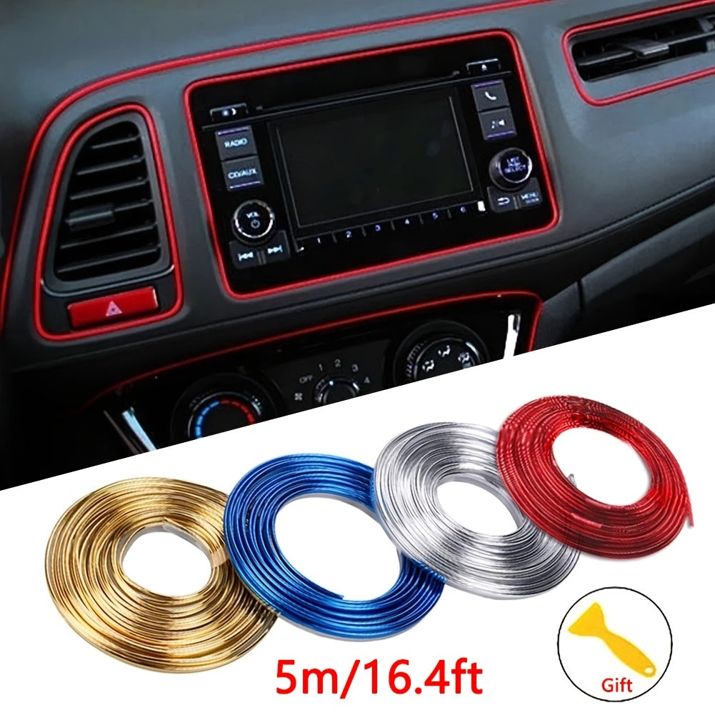 Flexible Car Moulding Decoration Strips 16ft 5m PVC Interior Auto Trim