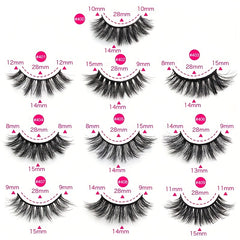 10 Pairs Fluffy Faux Mink Eyelashes Extension for Dramatic Makeup Look
