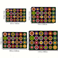 Colorful Circle Classroom Carpets - Abstract Children's Seating Rug