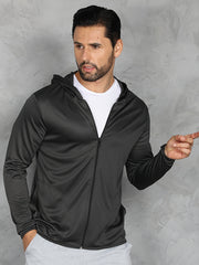 Men's Zipper Hooded Jacket for Outdoor Sports