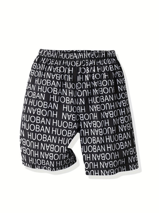 Boys Letter Graphic Print Shorts for Summer