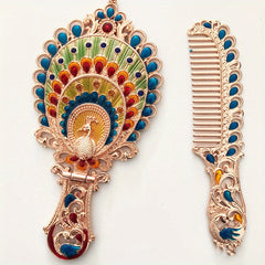 Antique Mirror Comb Set Handheld Makeup Beauty Mirror Compact Purse Small Mirror